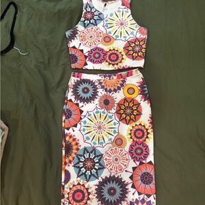 Colorful Geometric Print Women's 2 piece